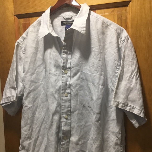 Structure Linen Short Sleeve Button Down Shirt - Picture 3 of 4